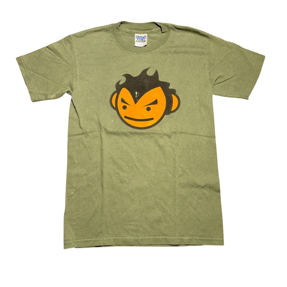 Vintage 2001 Mest Band T-Shirt RARE Olive Green Small Pop Punk Skate Merch